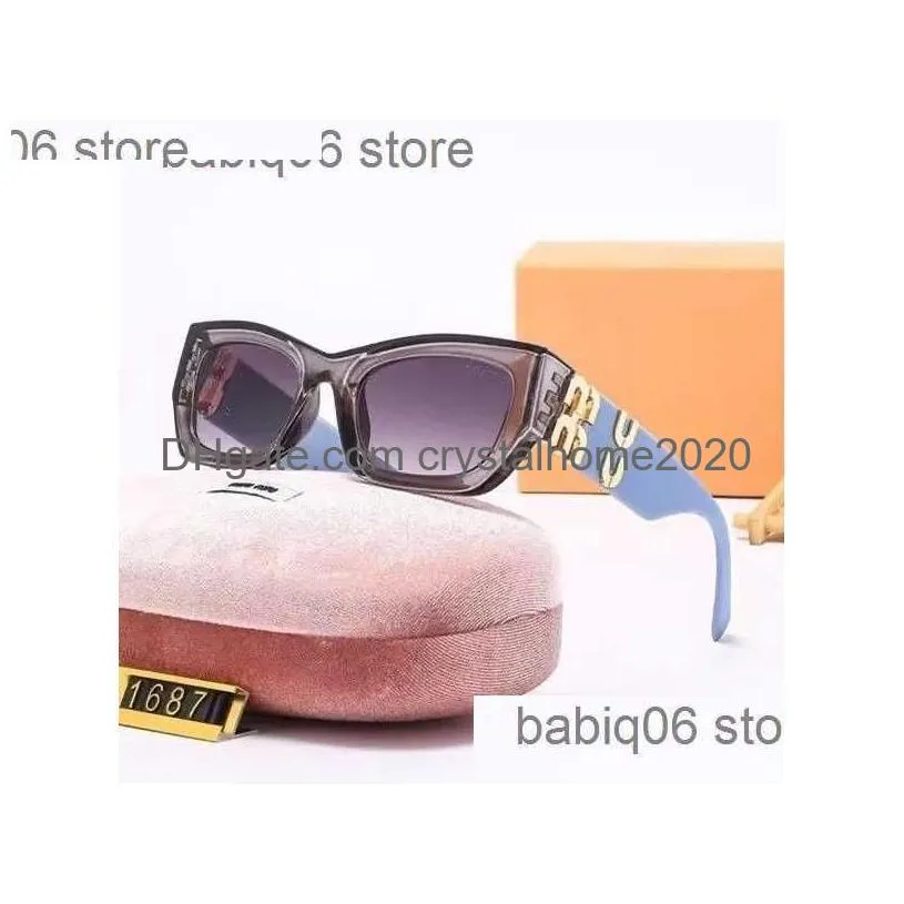 Sunglasses 60Sunglasses Miu Trendy Vintage Womens Outdoor T1687 Special Tourist Street Pography Drop Delivery Dhpo4