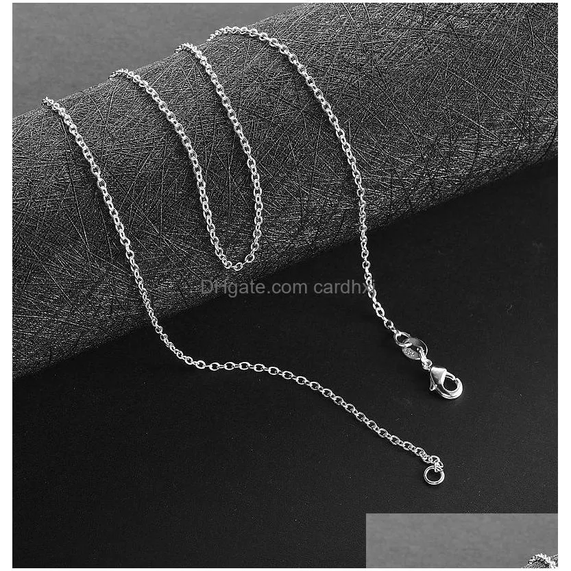 Chains 1Mm 925 Sterling Sier Link Chains Necklaces For Women Pendant Lobster Clasps Rolo Chain Fashion Diy Jewelry Accessories 16 18 2 Dhwxz