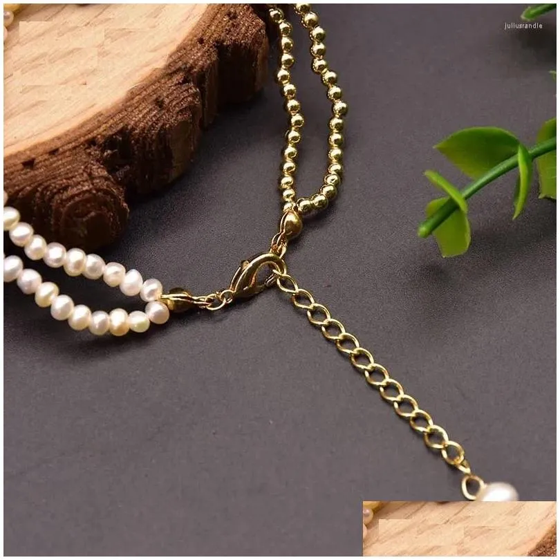 link bracelets luxury natural freshwater pearls angel bracelet metal adjustable for women party gifts vintage jewelry accessories