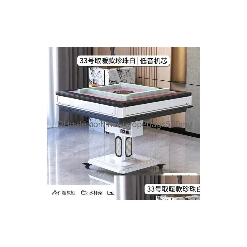 Decorative Plates Mahjong Hine Matic Household Internet Celebrity Folding Mute Table Dining Dual-Use Electric Sparrow Drop Delivery Dh4An