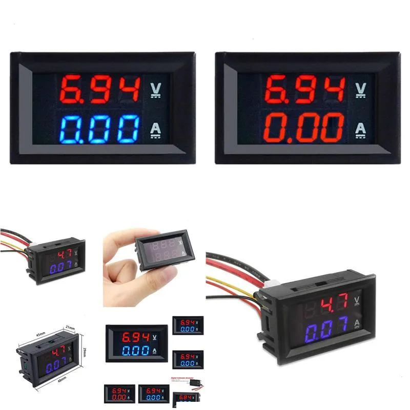 Storage Bags New Storage Bags 10/50/100A Led Digital Voltmeter Ammeter Voltage Redaddblue Dual Color Amp Volt Drop Delivery Home Garde Dhbsy