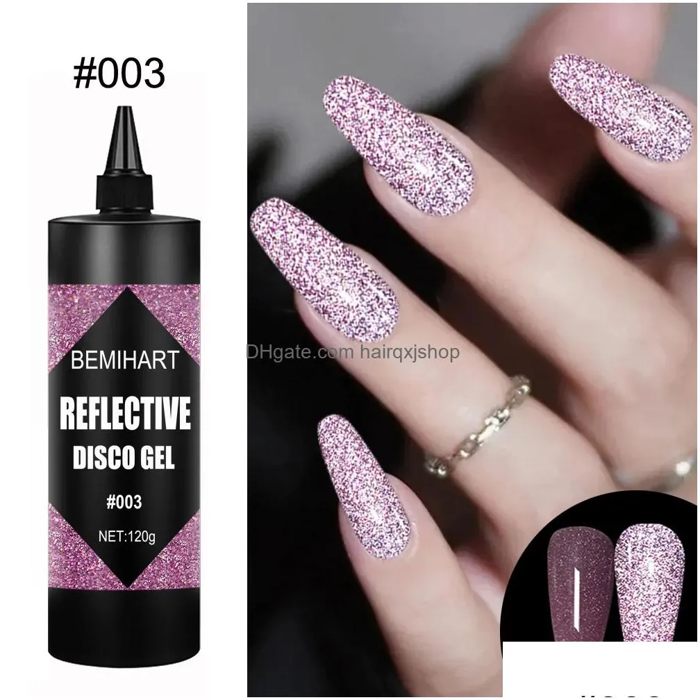 Nail Glitter Bemihart 120G Red Reflective Disco Gel Colorf Broken Diamond Sparkling Semi Permanent Manicure Art Uv 230715 Drop Delive Dhcda