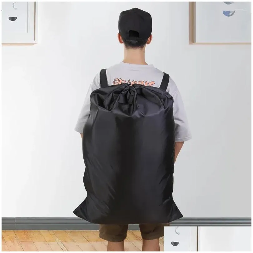 Laundry Bags Large Bag Heavy Duty Polyester Washing Backpack With 2 Adjustable Shoder Straps For School Cam Pw Drop Delivery Dhtho