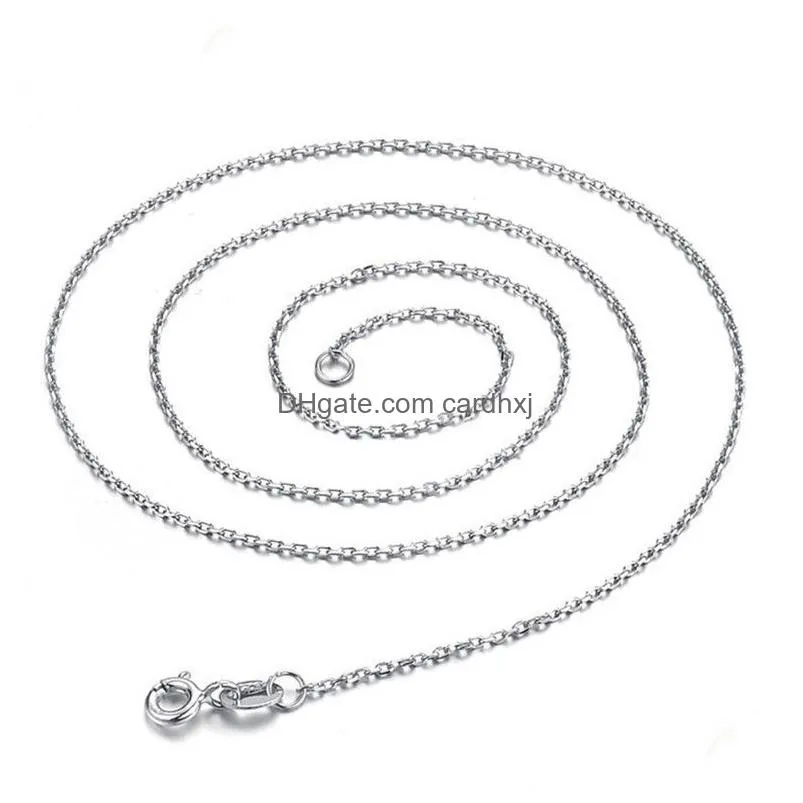 Chains 1Mm 925 Sterling Sier Link Chains Necklaces For Women Pendant Lobster Clasps Rolo Chain Fashion Diy Jewelry Accessories 16 18 2 Dhwxz