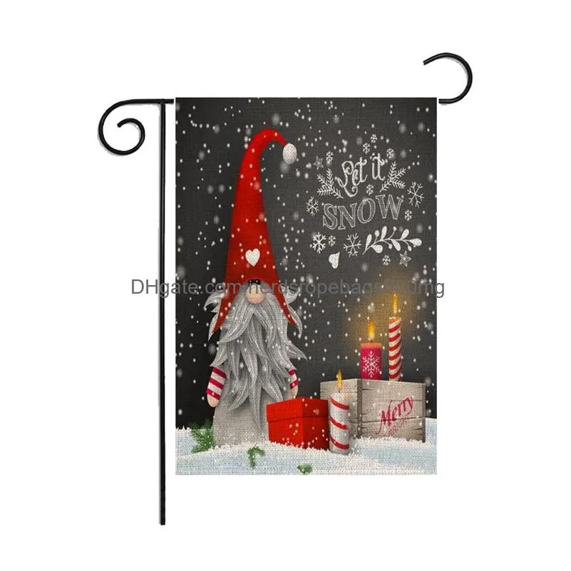 Banner Flags Customizable Merry Christmas Garden Flag Courtyard Cam Flags Welcome Yard Banner Linen Material By Ocean- P24 Drop Delive Dhcom