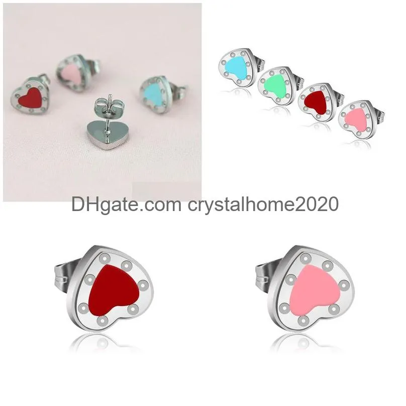 10mm heart earring women couple blue flannel bag stainless steel 10mm thick piercing body jewelry gifts for woman accessories