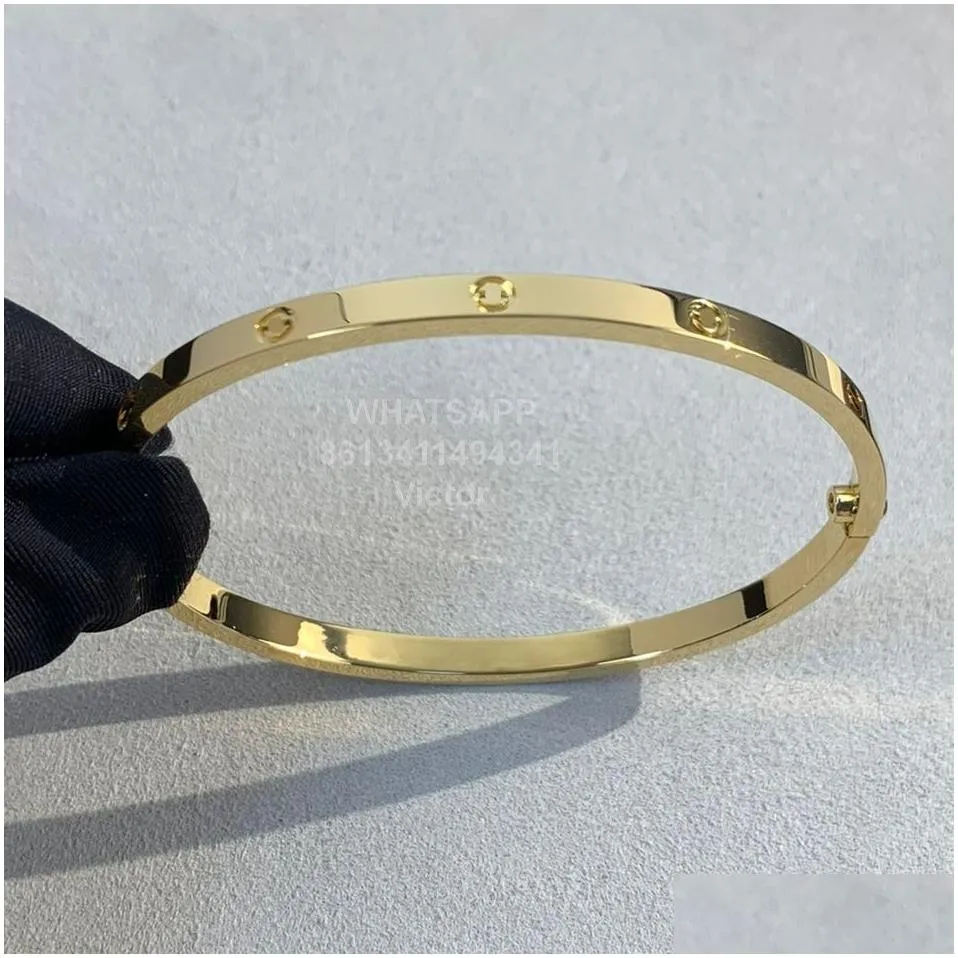 thin love bangl 18k gold plated small love bangles the details are consistent with the official bangle for woman designer official replica t0p material