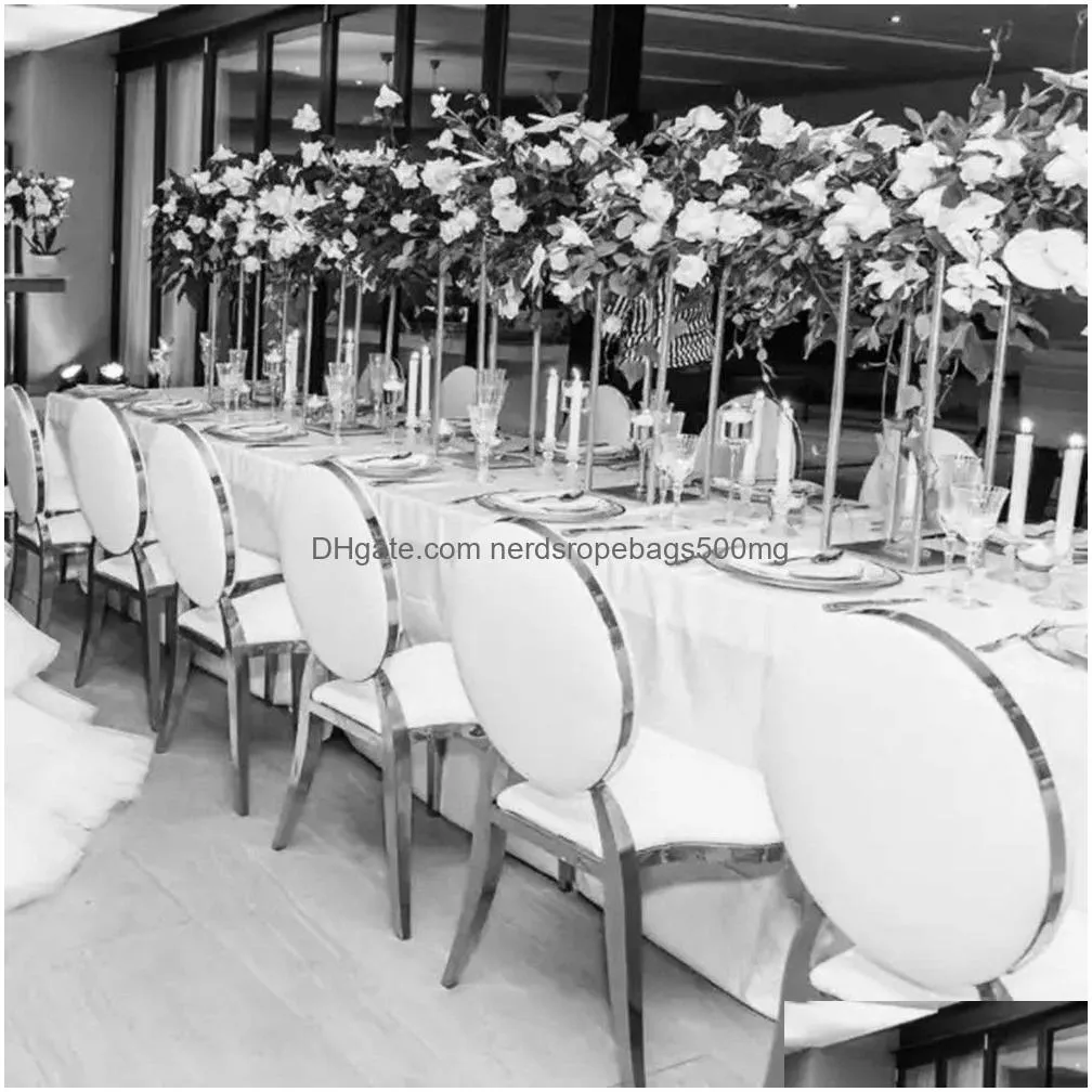 Commercial Furniture European Creative Simple Stainless Steel Wedding El Banquet Party Outdoor Table 022 Drop Delivery Home Garden Fur Dhncu