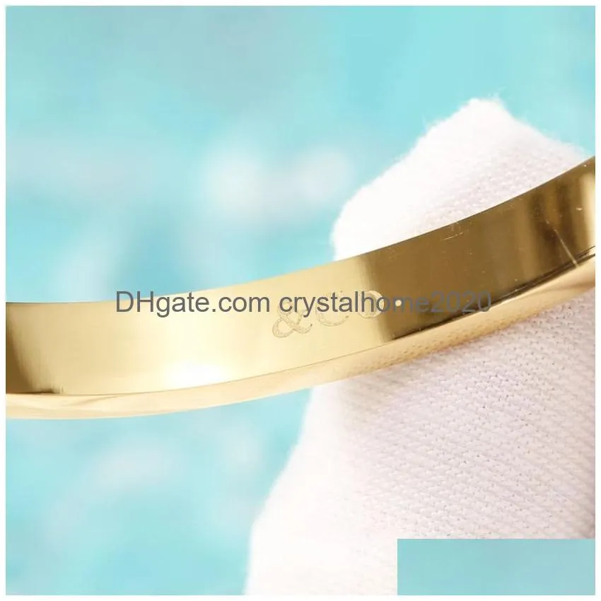 Anybracelet Luxury Designers Bracelet Gold For Women Love Jewelry Stamp Engraving Letter Fashion Elegant Gift Birthday Drop Delivery Dhted