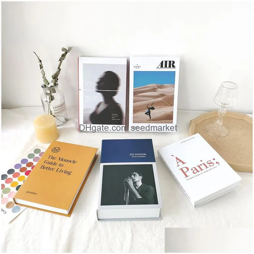 Decorative Objects & Figurines Decorative Objects Figurines 5 Modern English Simation Books Fashion Magazines Fake Props Creative Home Dh2Y1