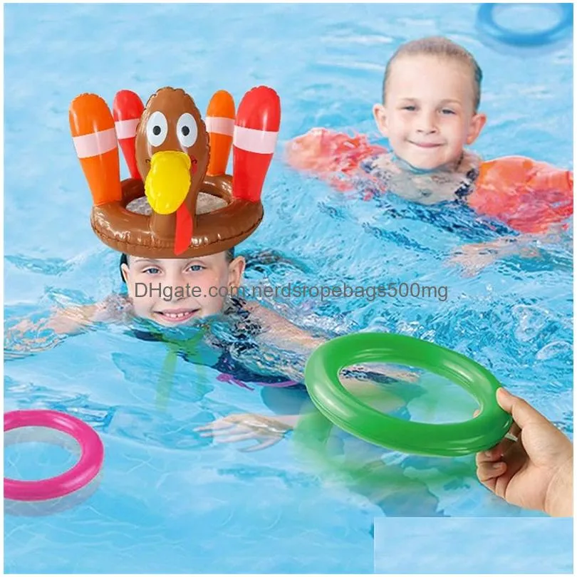 Other Pools & Spashg Christmas Inflatable Toy Party Garden Swimming Pool Turkey Headgear Throwing Pvc Circle P136 Drop Delivery Home G Dh4Qf