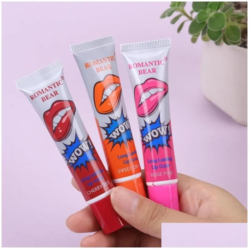 lip gloss 6 colors peel off liquid lipstick waterproof long lasting mask moisturizer makeup tear pull lint cosmetics