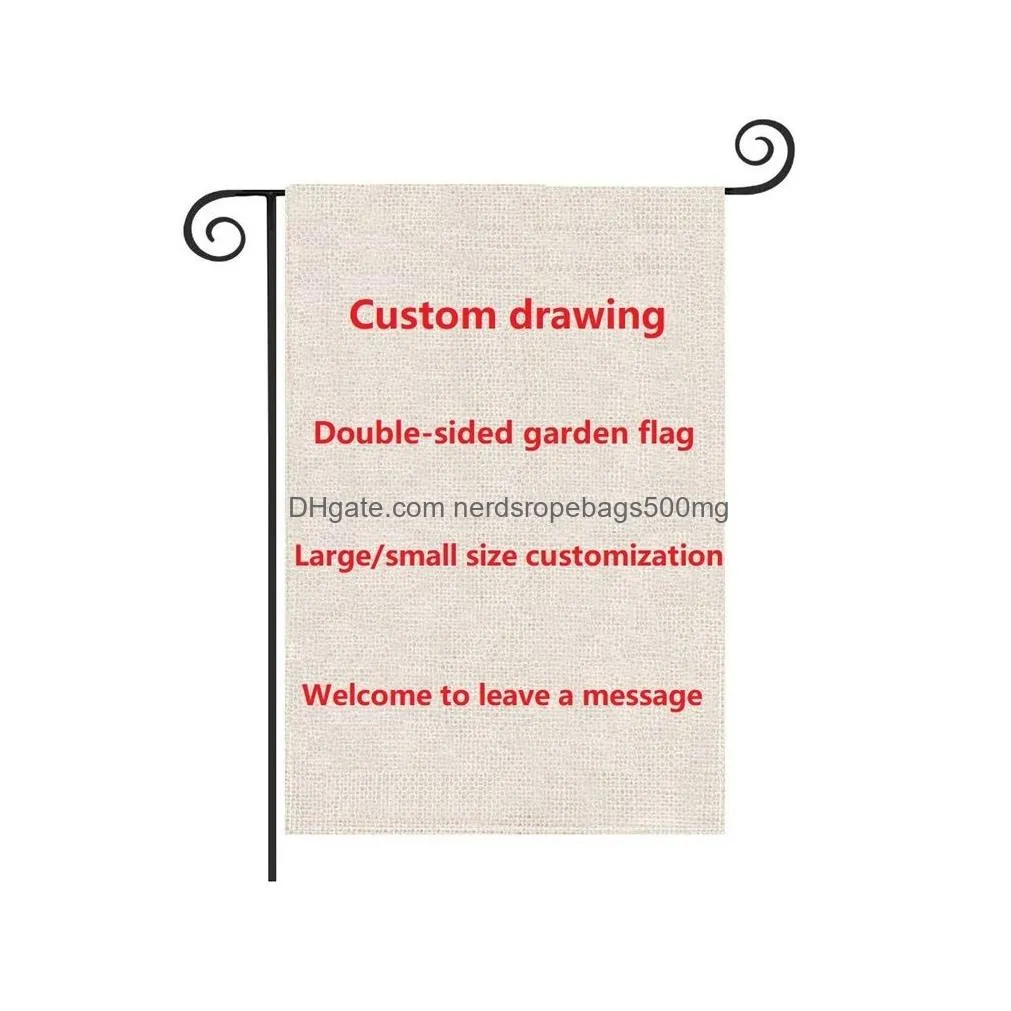 Banner Flags Customizable Garden Flag Holiday Welcome Yard Banner Cam Flags Courtyard Custom Size Material Logo P209 Drop Delivery Hom Dhzrk