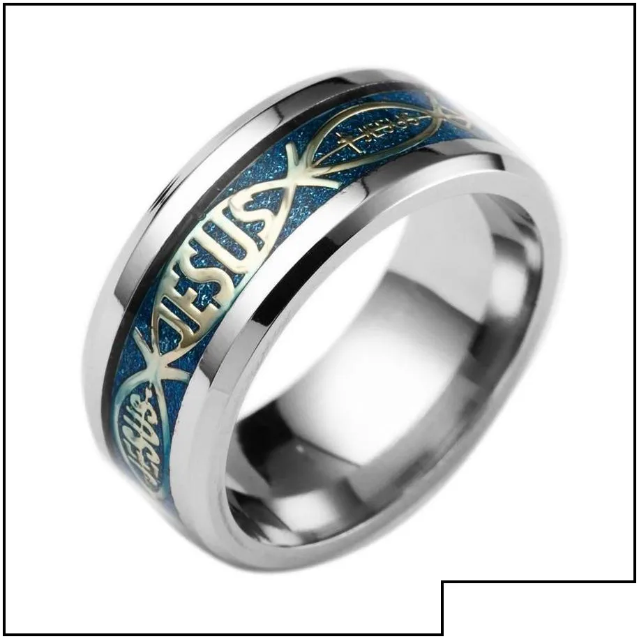 band rings sell stainless steel band rings religion christian prayer letter jesus bible gold sier finger ring for men women factory