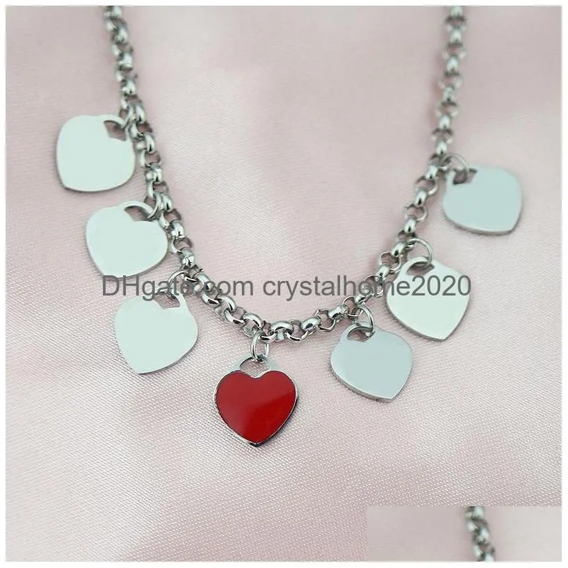 heart necklace woman stainless steel couple pendant jewelry on the neck valentine day christmas gifts for girlfriend wholesale