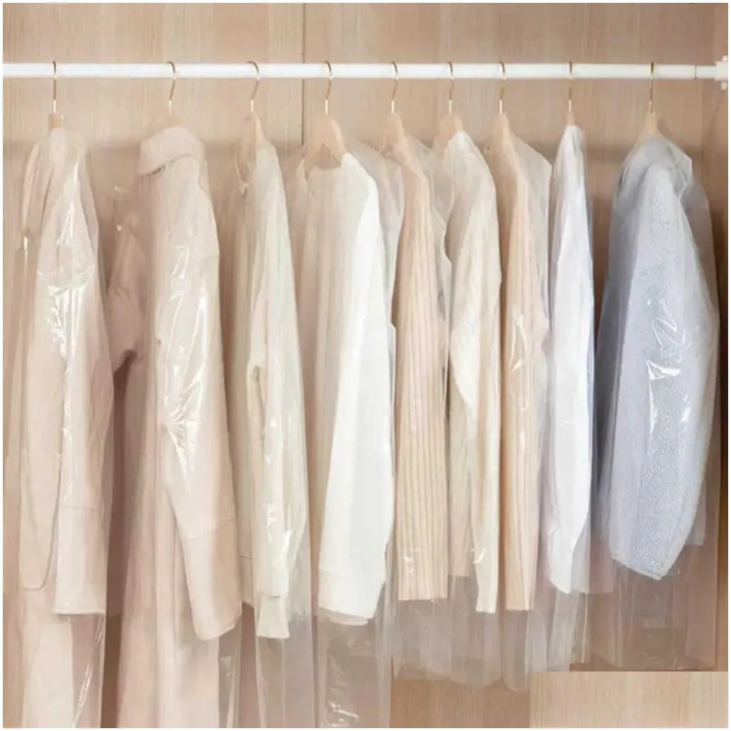 Storage Bags New Storage Bags Clothes Hanging Garment Dress Suit Coat Dust Er Home Bag Pouch Case Organizer Wardrobe Clothing Drop Del Dhu5Y