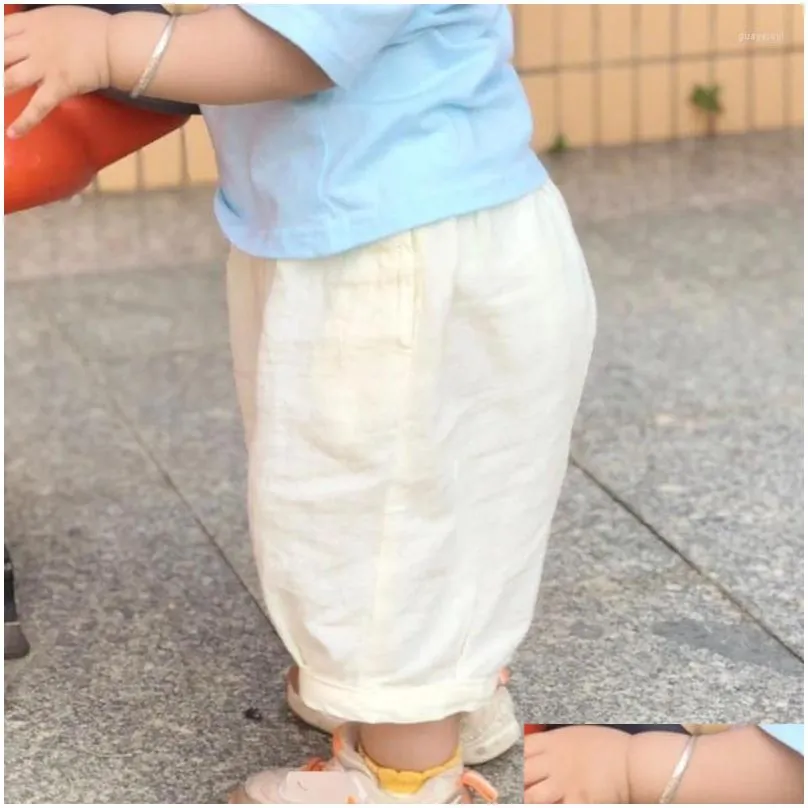 shorts baby boy kids summer bottom clothes children five cents trousers for toddler girl fifth pants solid casual linen