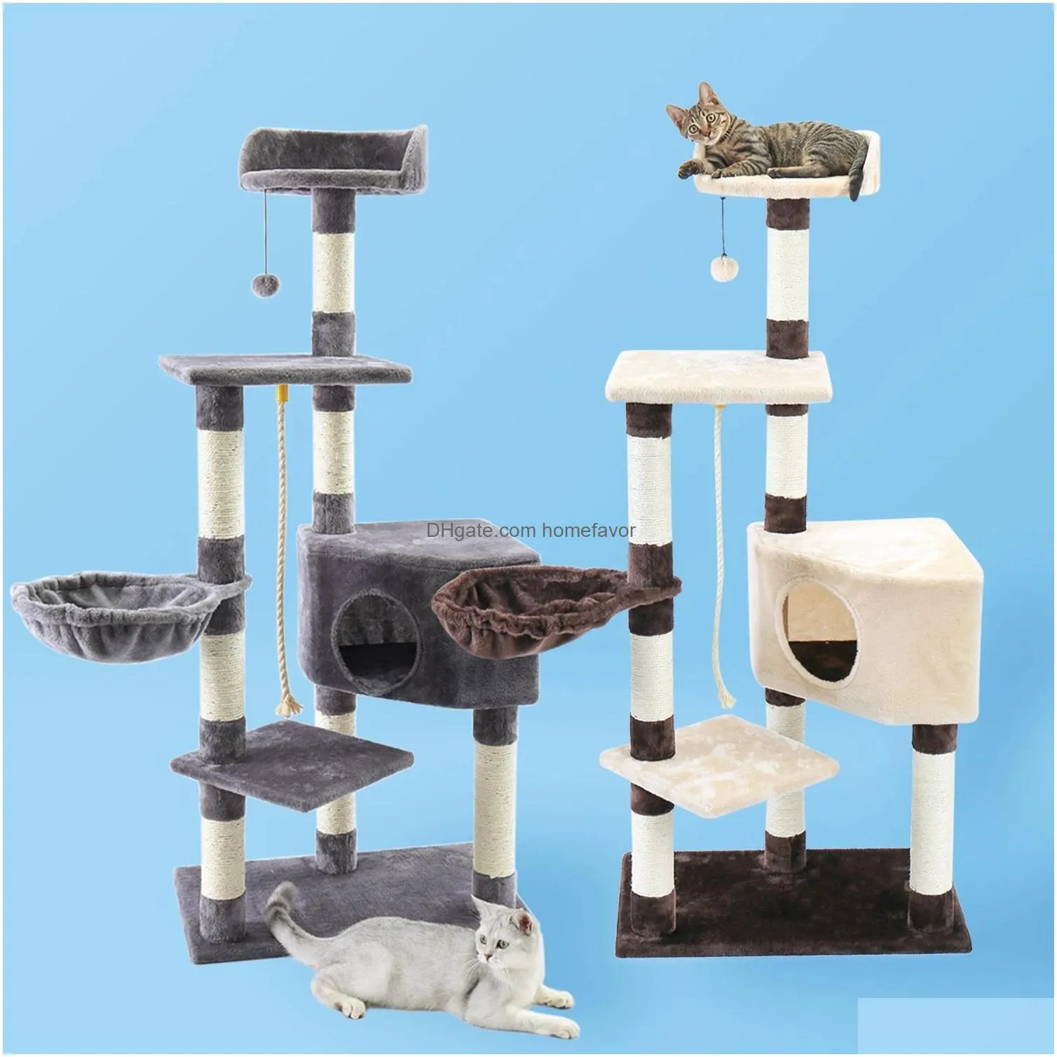 Cat Furniture & Scratchers Scratchers Cat Tree Tower With Scratching Posts And P Condo Furniture For Small Spaces Mtilevel Stand House Dhz4Q