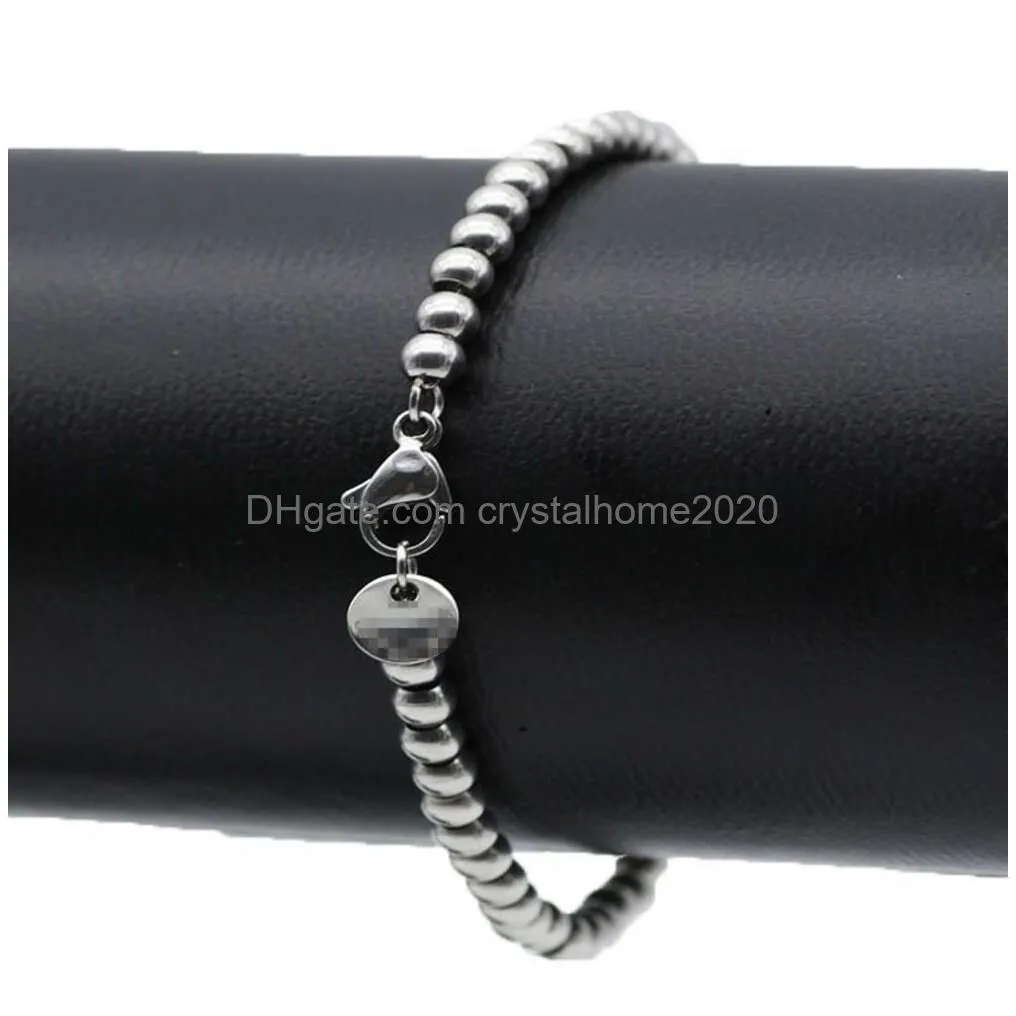 Any Selling Steel Heart Bracelet Fashion Womens Beads Stainless Love Hand Jewelry Drop Delivery Dhlbk