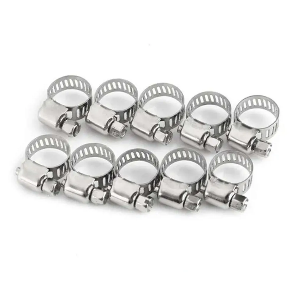 Storage Bags New Storage Bags 10Pcs Adjustable Stainless Steel Screw Band Hose Clamps Car Fuel Pipe Clamp Worm Gear Clip Drop Delivery Dhcui