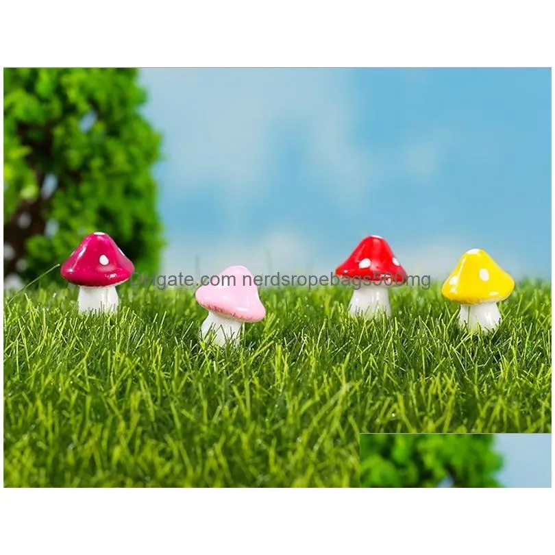 Garden Decorations Resin Simation Colored Mushroom Potted Decorations Garden Pography Props Diy Accessories P252 Drop Delivery Home Ga Dh3Au