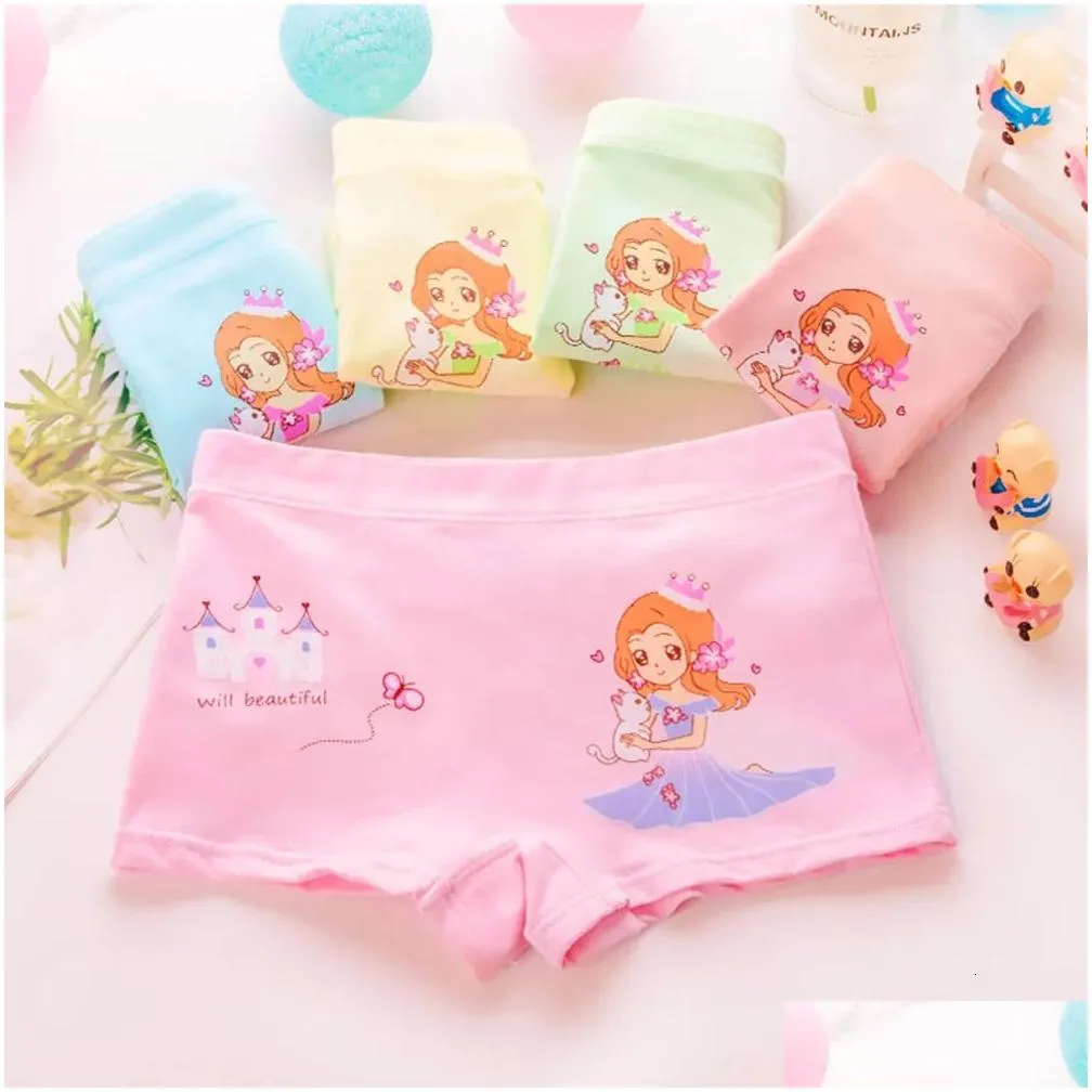 girls panties kids cotton underwear childrens briefs cartoon short 5pcs/lot 240228