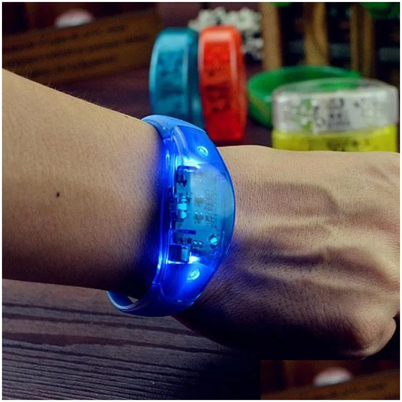 party supplies voice control silicone led bracelet wristband sound activated glow armband flashing light bracelet for concerts prom decoration night