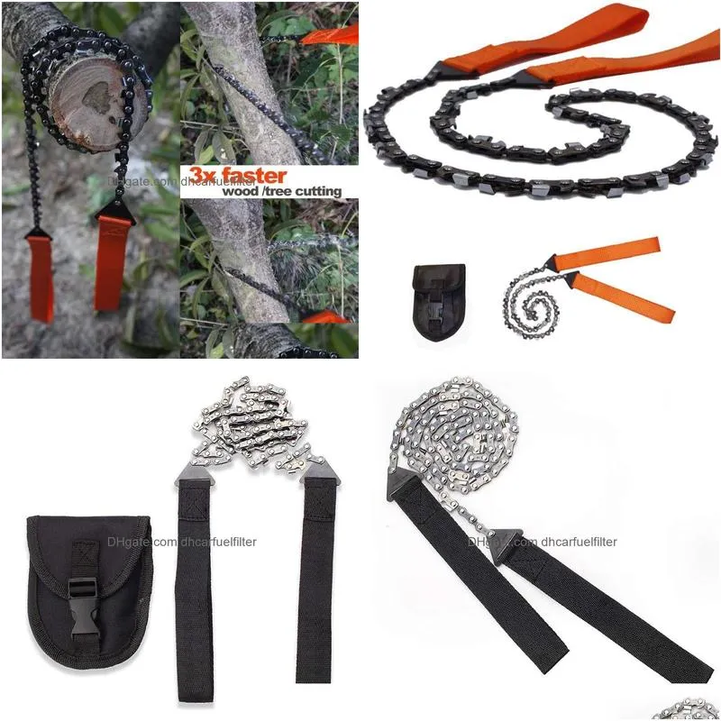 hand tools 24inch/63cm gear outdoor string wire saw pocket scroll stainless steel rope chain saws travel camping survival tool