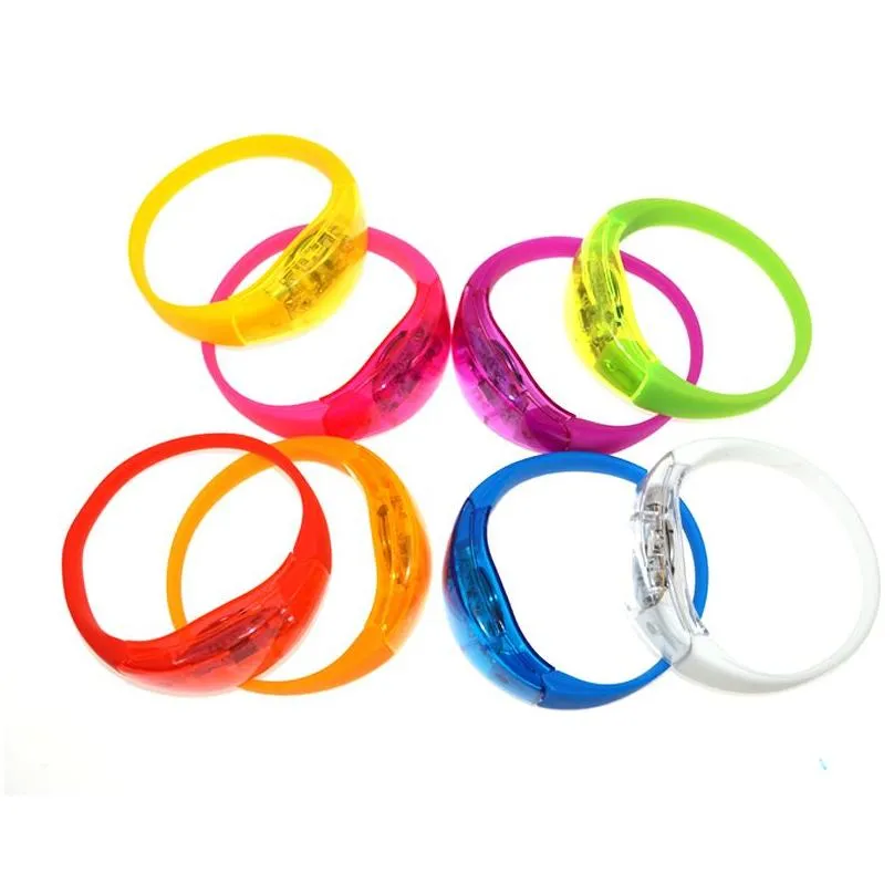 party supplies voice control silicone led bracelet wristband sound activated glow armband flashing light bracelet for concerts prom decoration night