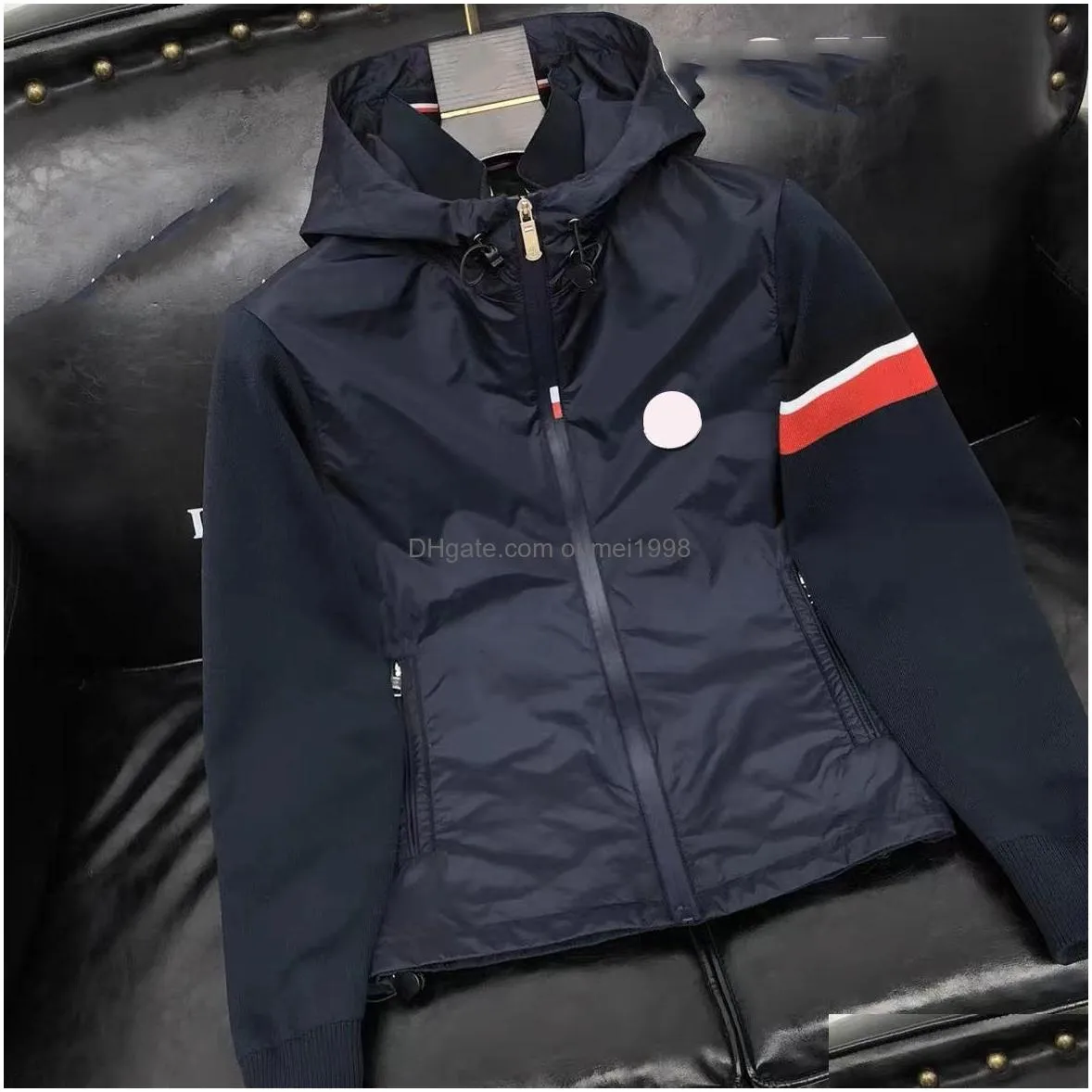 Men`S Jackets Mens Jacket Hooded Spring Autumn Style Man Coat Sleeves Letters Striped Windbreaker Designer Jackets Outwears Tops Coats Dhgku