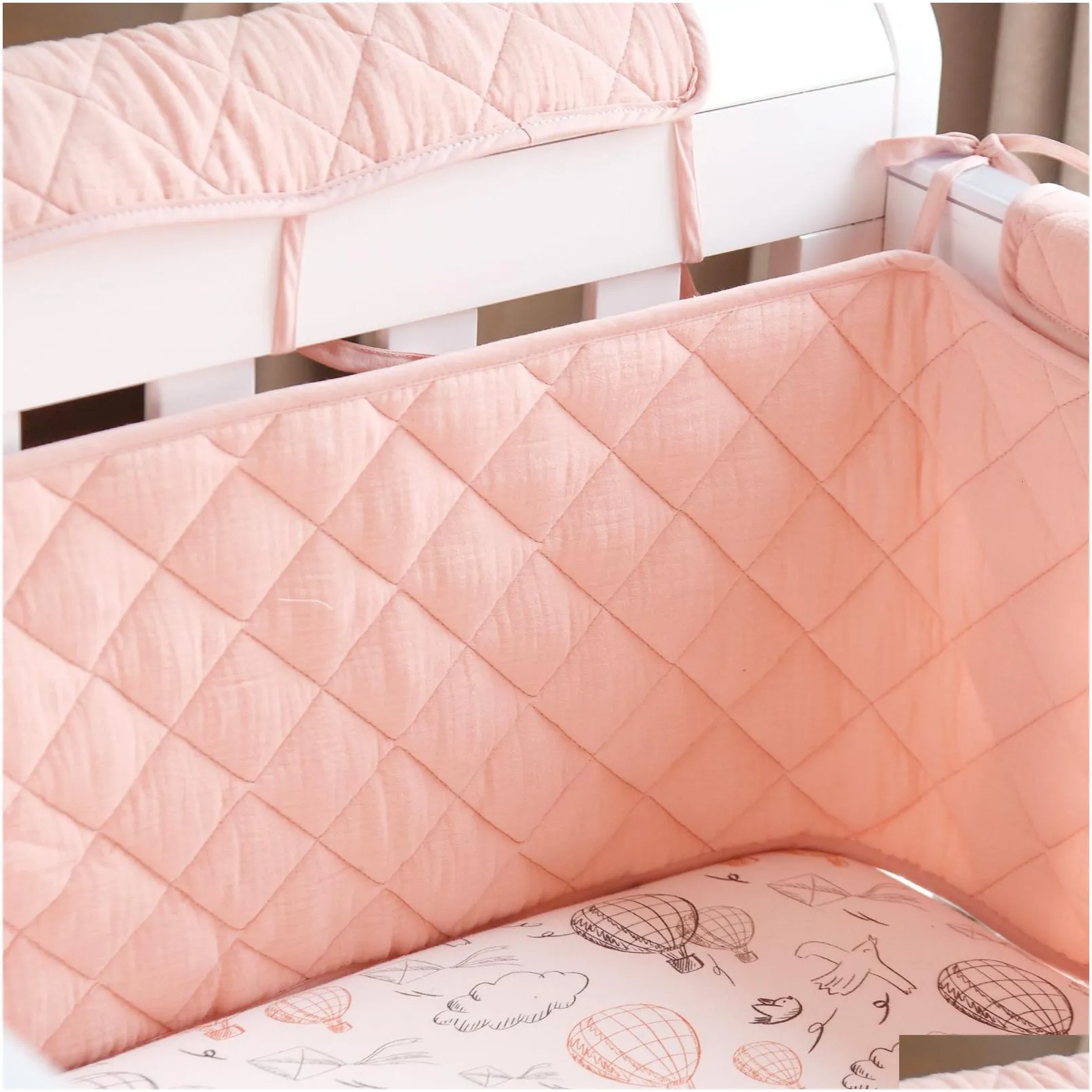 Bed Rails Born Crib Protector Comfortable Playpen Children Childrens Cots Bumpers Boys Padded Safety Baby Accessories 230601 Drop Del Dhfgo