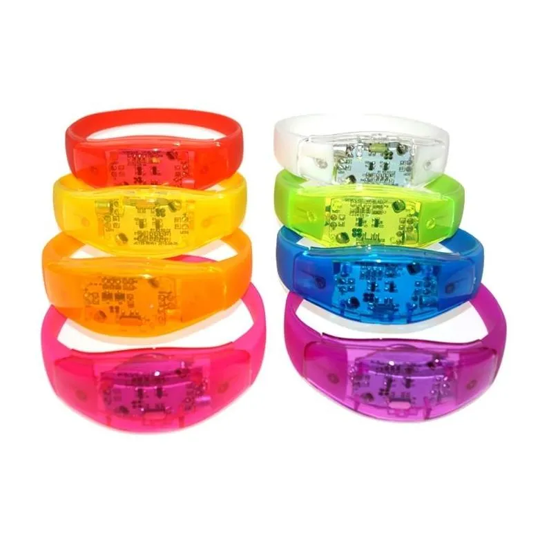 party supplies voice control silicone led bracelet wristband sound activated glow armband flashing light bracelet for concerts prom decoration night