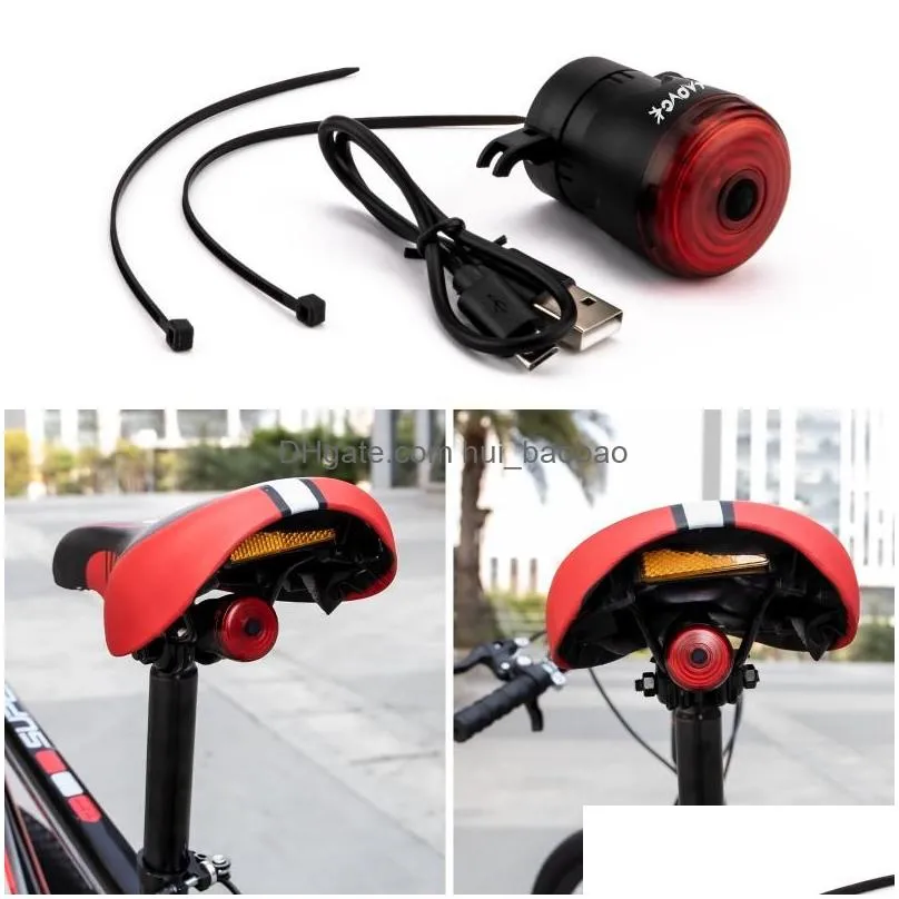 bike lights rechargeable light led mtb bicycle rear lighting smart automatic wake-up lantern ipx6 rainproofandbike