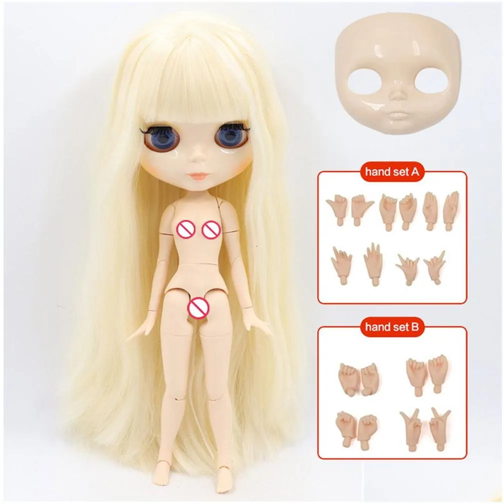 Dolls Icy Dbs Blyth Doll Joint Body 30Cm Bjd Toy White Shiny Face And Frosted With Extra Hands Ab Panel 16 Diy Fashion 230608 Drop De Dhncd