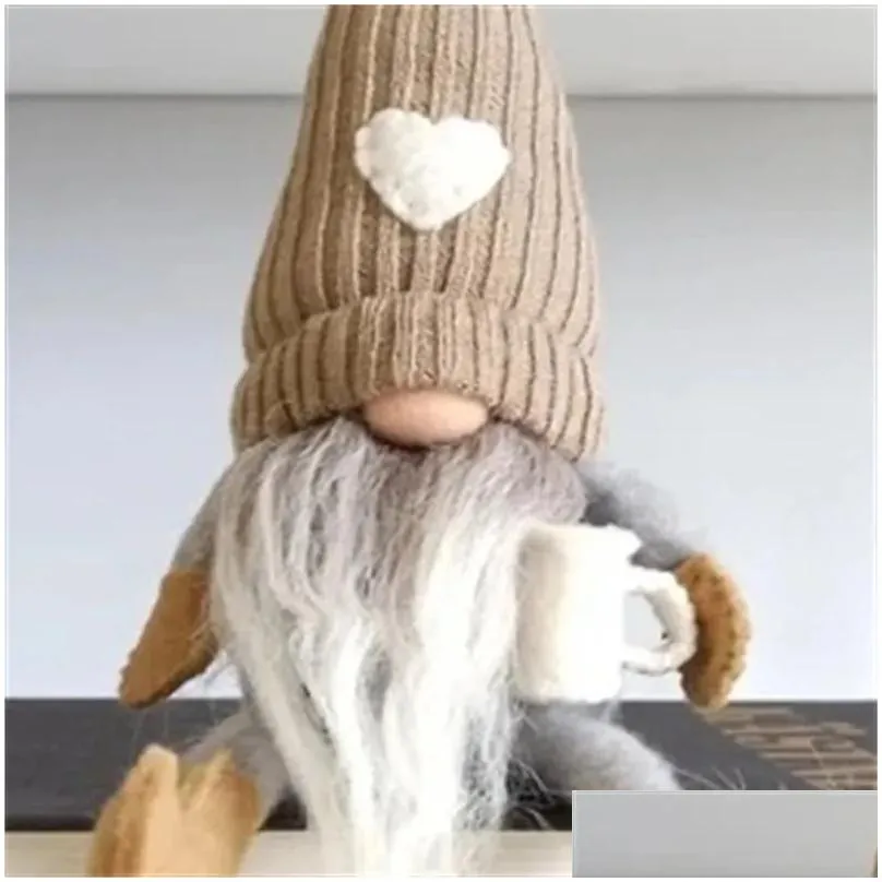 knitting faceless gnomes doll party supplies hanging leg coffee decorations ornaments thanksgiving heart cap elf beard toy xmas gifts