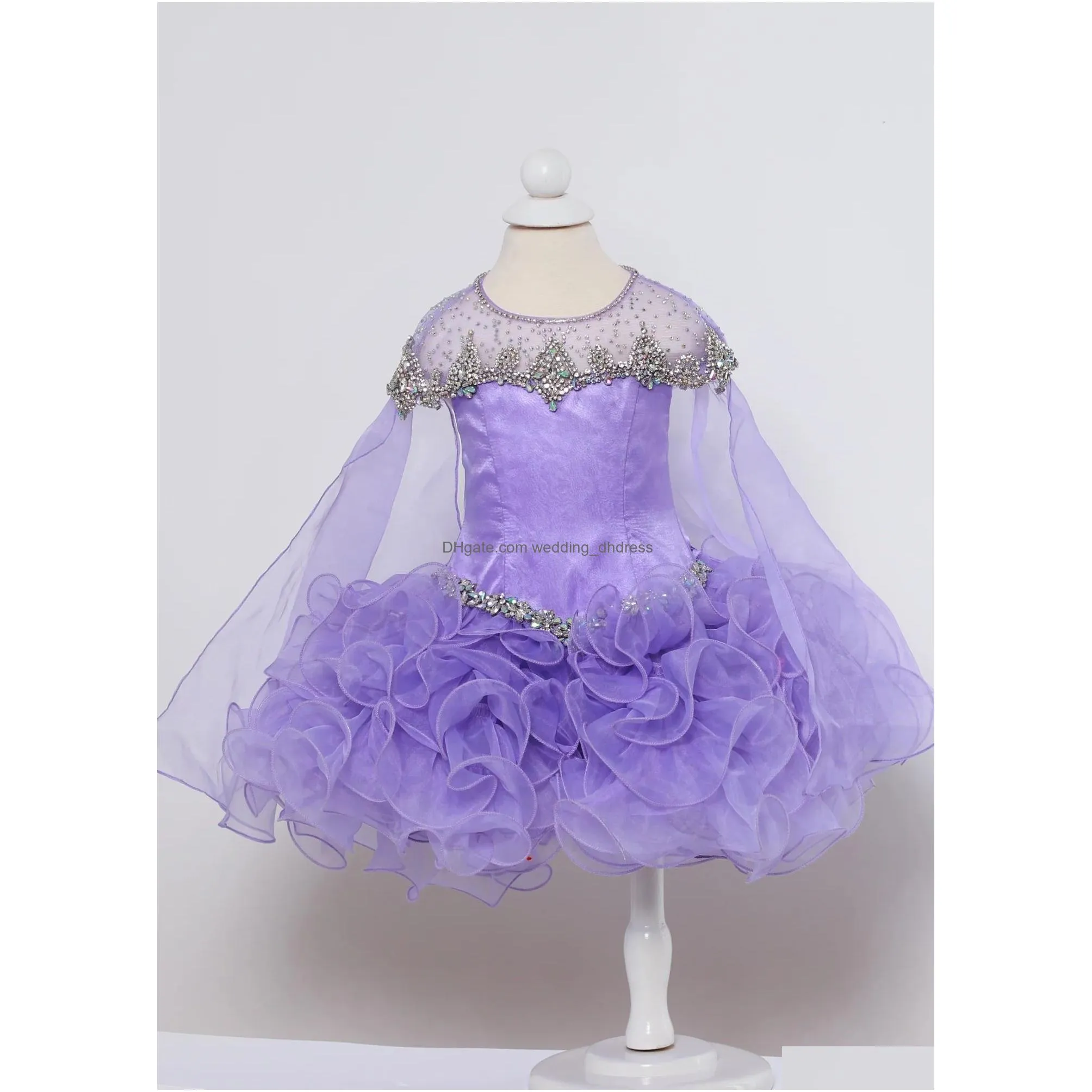 girl ruffle cupcake pageant dress 2024 crystal cape coral little kid birthday formal national party gown infant toddler teens tiny young junior miss glitz