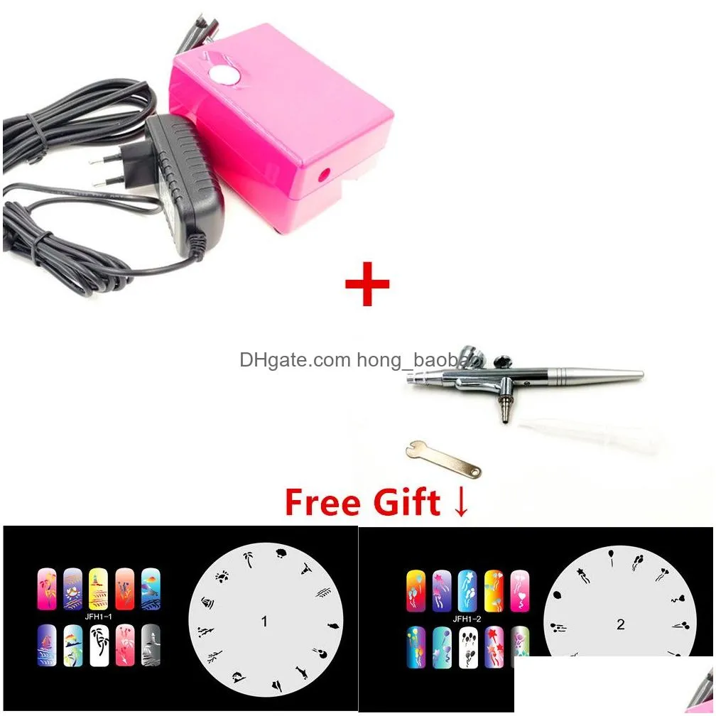 precision dualaction airbrush kit pen makeup spray for nail paint art air brush suits three parts nail art tattoo tools3631631