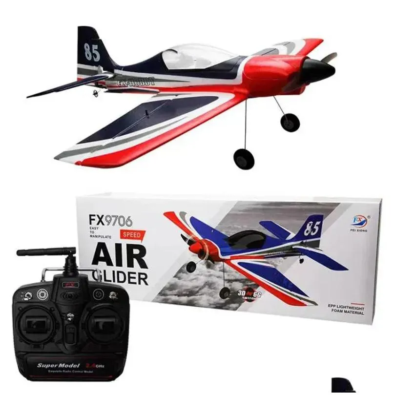 Fx9706 Remote Control Aircraft Five Channel Red Bl Fighter Fixed Wing Model Foam Toy 240115 Drop Delivery Dhrg5