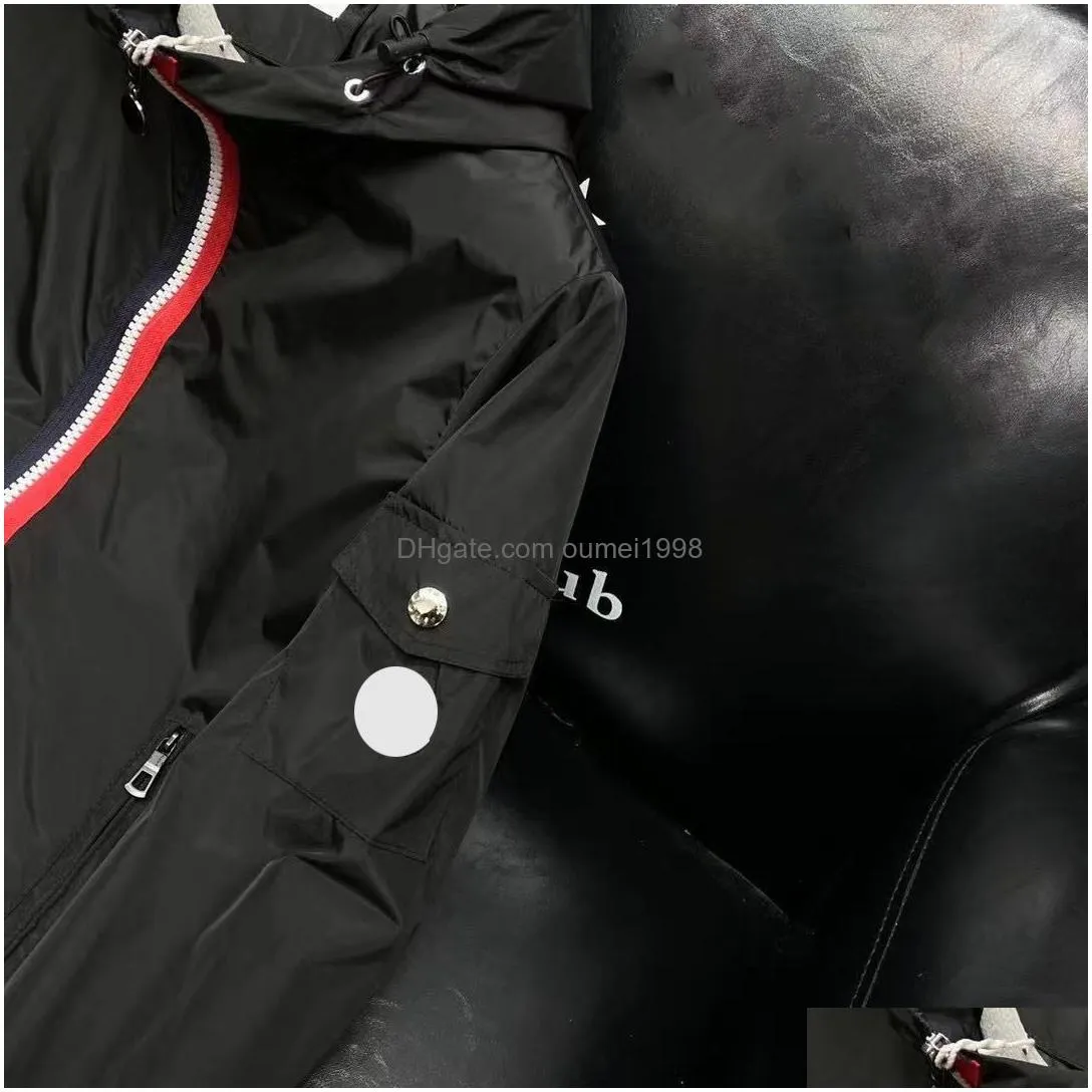 Men`S Jackets Mens Jacket Hooded Spring Autumn Style Man Coat Sleeves Letters Striped Windbreaker Designer Jackets Outwears Tops Coats Dhgku