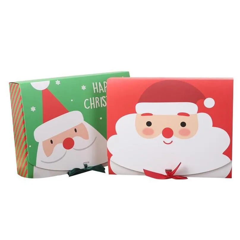 ups christmas eve big gift box santa fairy design papercard kraft present party favour activity box red green gc0825