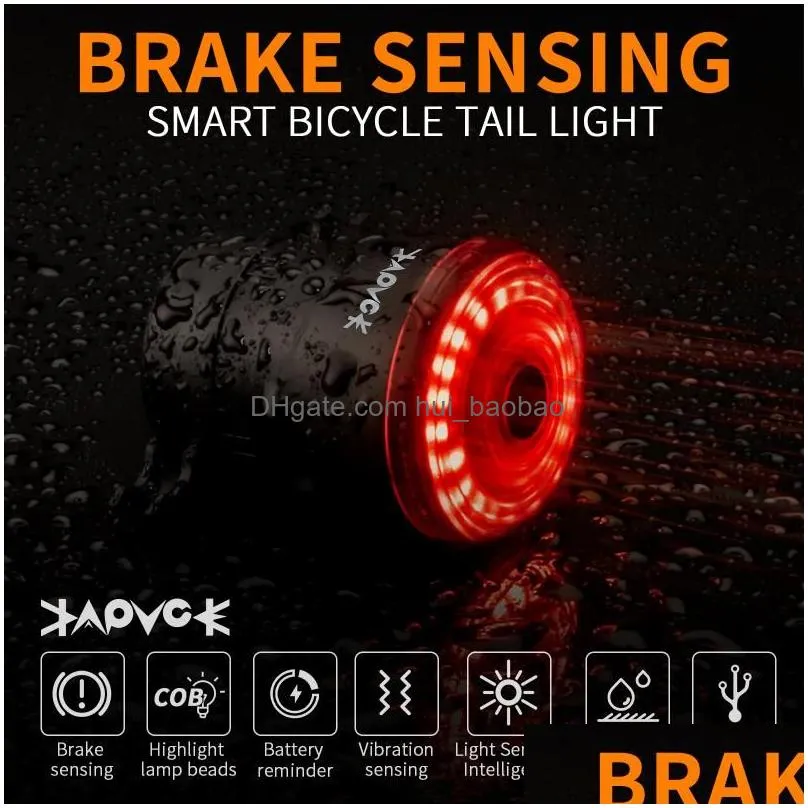 bike lights rechargeable light led mtb bicycle rear lighting smart automatic wake-up lantern ipx6 rainproofandbike