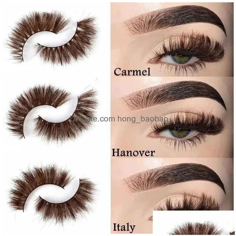 false eyelashes asiteo 3d real mink lashes wholesale natural brown colored makeup thick long black extension supplies 231013 drop de