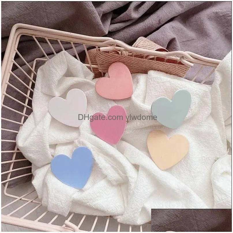 Hair Accessories 1Pcs Candy Color Heart Clips For Baby Girls Geometric Korean Style Solid Hairpins Kids Drop Delivery Dhq3K