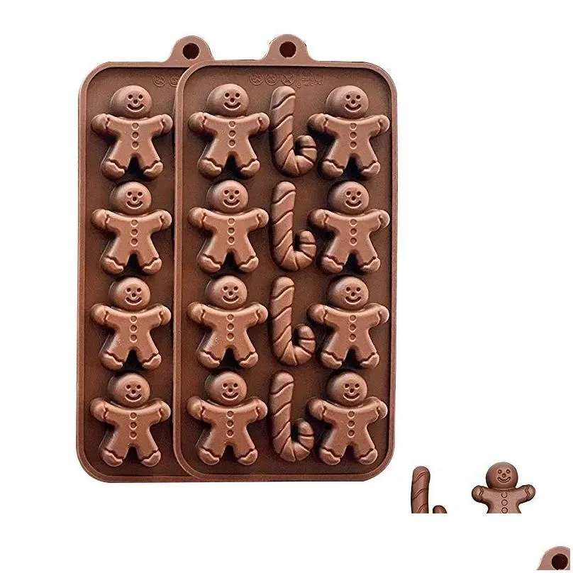 christmas chocolate silicone mold gingerbread man santa cookie mold jn10