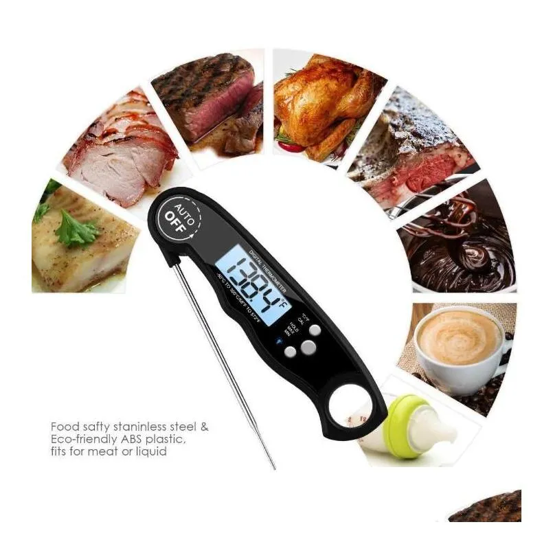 waterproof lcd digital instant read meat thermometer kitchen food cooking thermometer backlight electric meat thermometer probe bbq