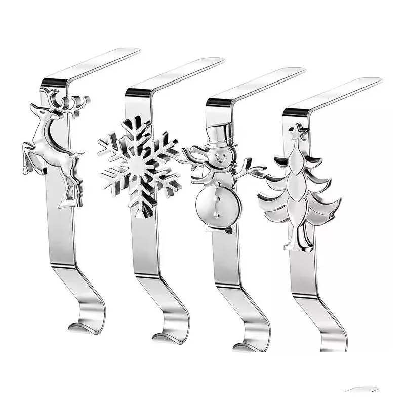  christmas-hooks wrought iron snowman snowflake hooks christmas socks fireplace decorative 925