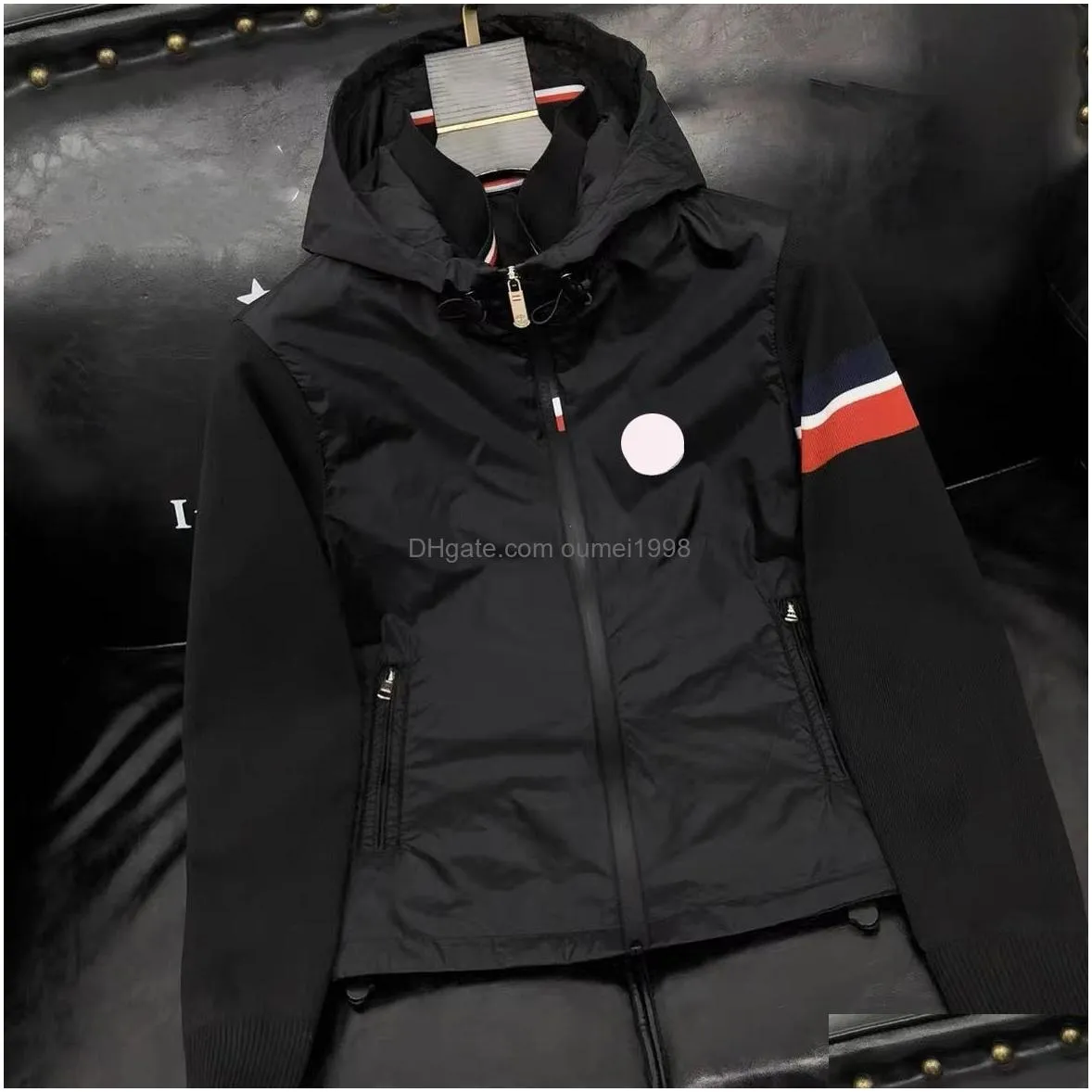 Men`S Jackets Mens Jacket Hooded Spring Autumn Style Man Coat Sleeves Letters Striped Windbreaker Designer Jackets Outwears Tops Coats Dhgku