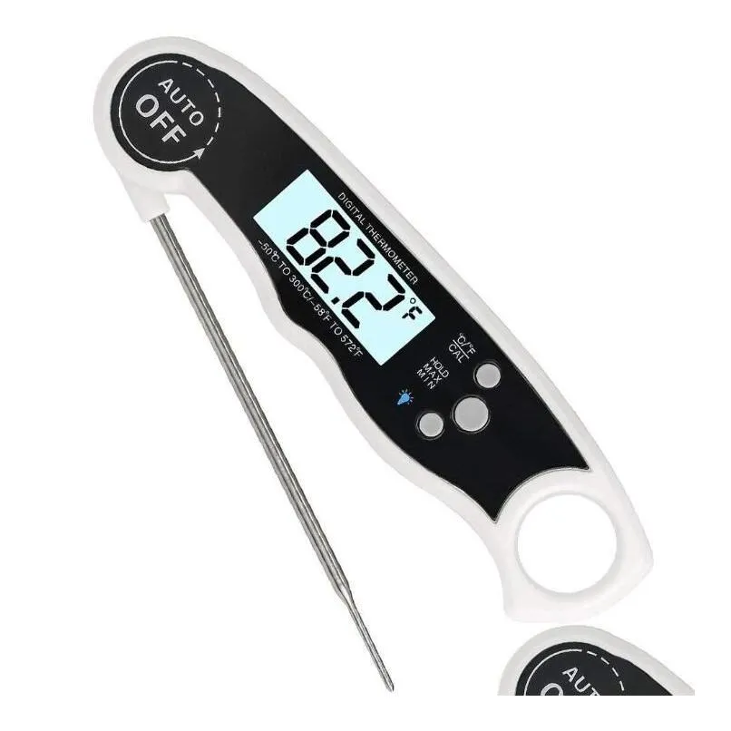 waterproof lcd digital instant read meat thermometer kitchen food cooking thermometer backlight electric meat thermometer probe bbq