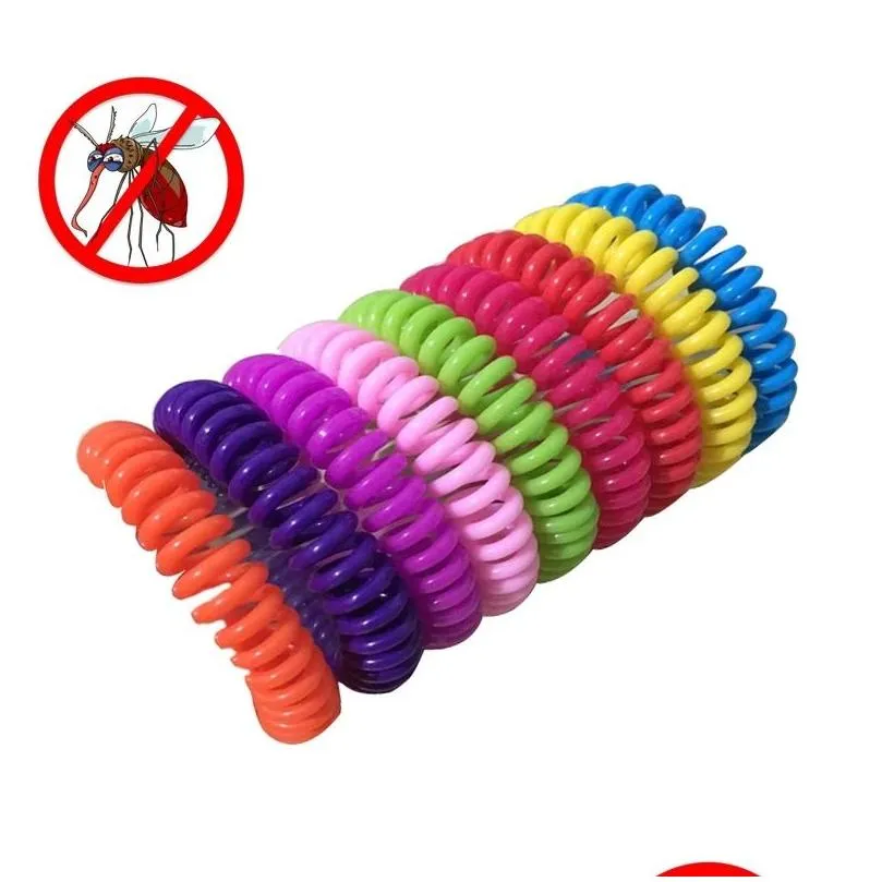 pest control anti-mosquito bracelet elastic coil spiral hand wrist band telephone ring chain spring repellent sport travel outdoor protection dhs