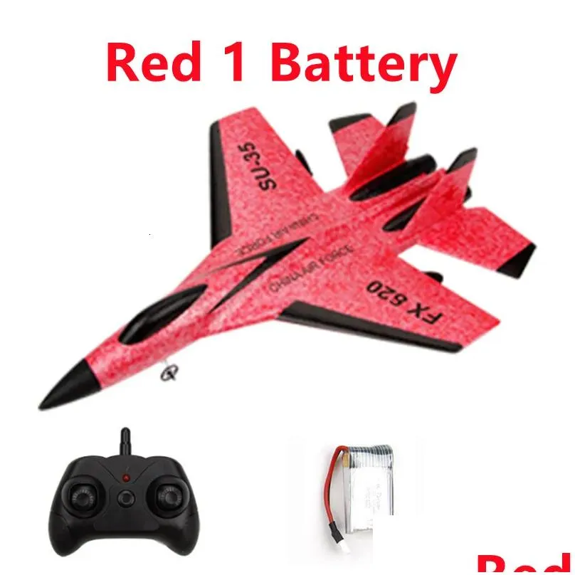 Electricrc Aircraft Rc Plane Su35 With Led Lights Remote Control Flying Model Glider 24G Fighter Hobby Airplane Epp Foam Toys Kids Gi Dhpdn